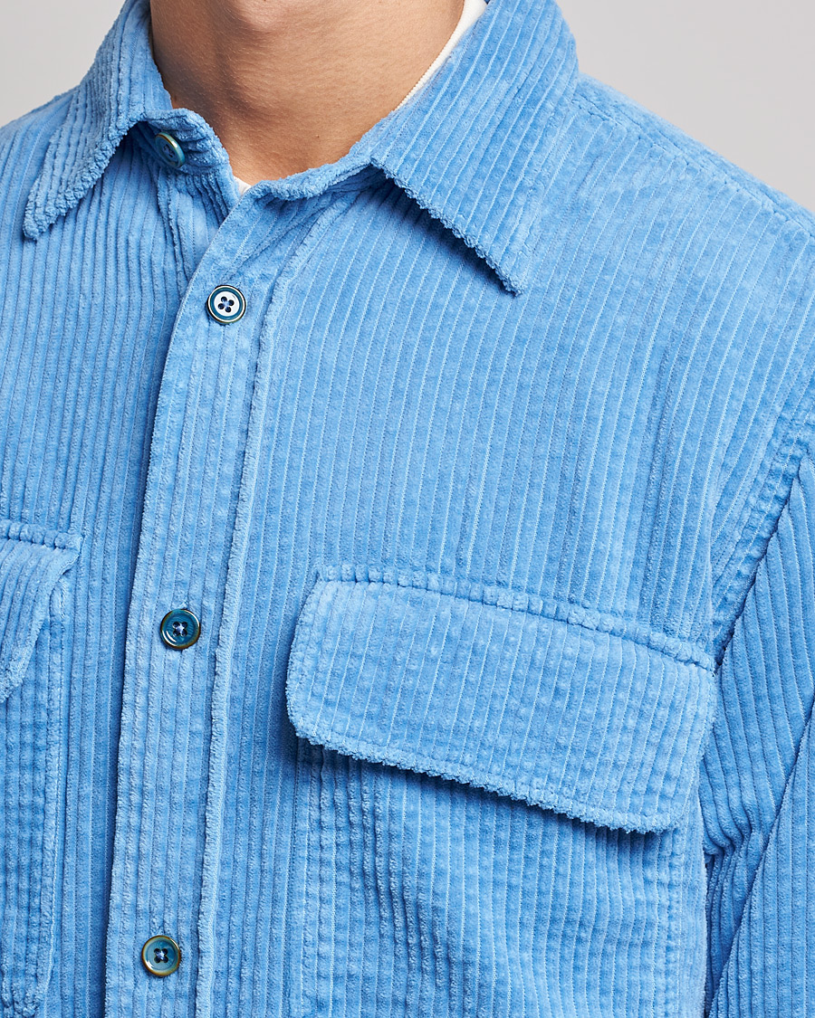 Mies | Kauluspaidat | NN07 | Folmer Corduroy Shirt Cobalt Blue