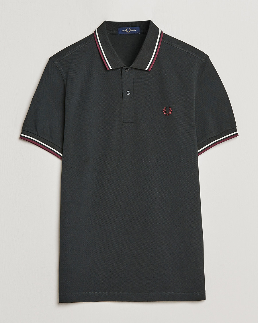 Mies | Pikeet | Fred Perry | Twin Tipped Polo Shirt Night Green Ecru