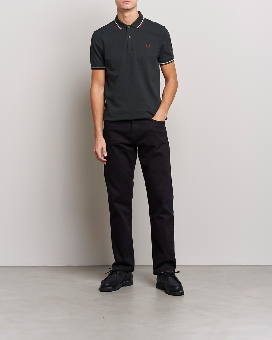 Mies | Pikeet | Fred Perry | Twin Tipped Polo Shirt Night Green Ecru