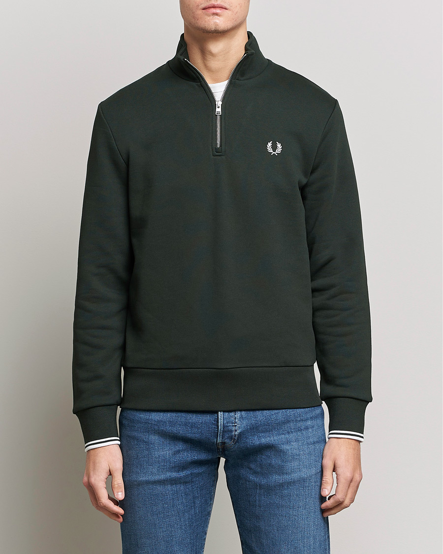 Mies | Fred Perry | Fred Perry | Half Zip Sweatshirt Night Green