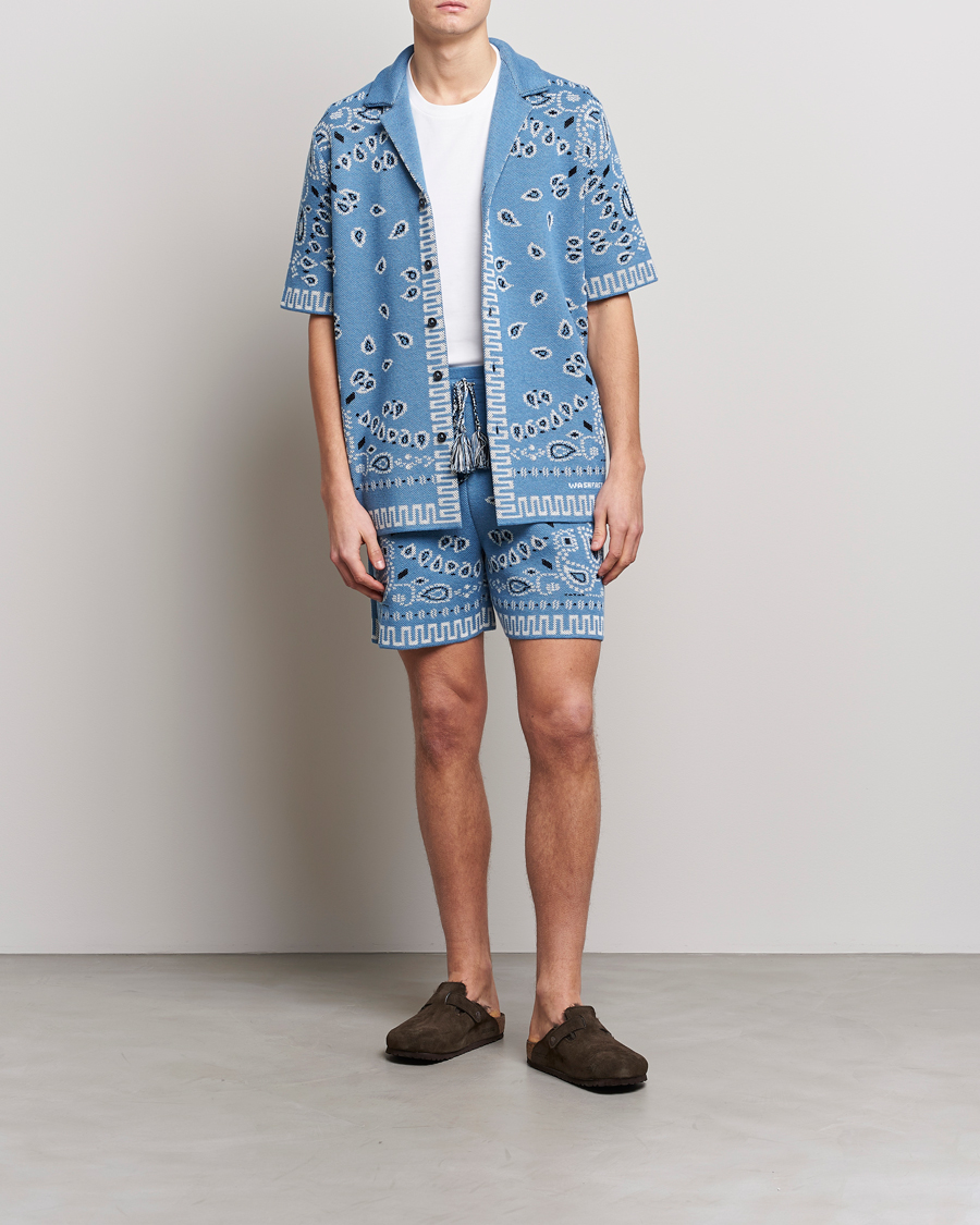 Mies | Kauluspaidat | Alanui | Bandana Print Camp Shirt Light Blue