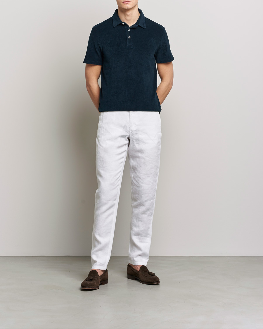 Mies | Pikeet | Altea | Short Sleeve Terry Polo Navy