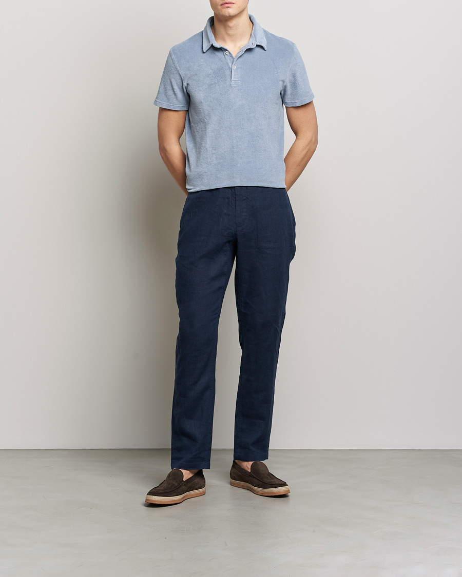 Mies | Pikeet | Altea | Short Sleeve Terry Polo Dusty Blue