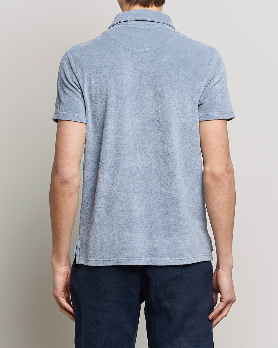 Mies | Pikeet | Altea | Short Sleeve Terry Polo Dusty Blue