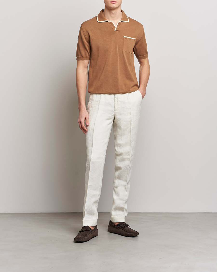 Mies | Pikeet | Altea | Short Sleeve Riviera Polo Tobacco