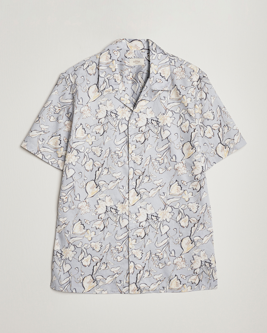 Mies | Kauluspaidat | Altea | Printed Bowling Shirt Light Grey