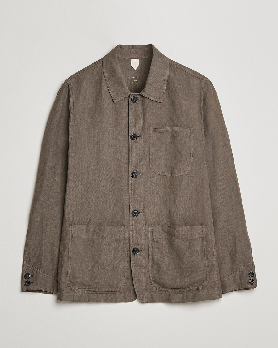Mies | Kauluspaidat | Altea | Linen Shirt Jacket Olive