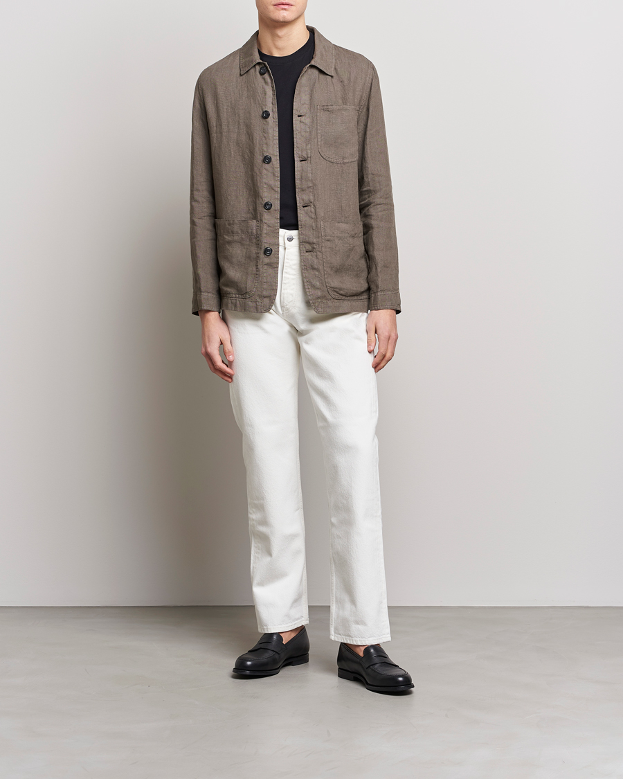 Mies | Kauluspaidat | Altea | Linen Shirt Jacket Olive