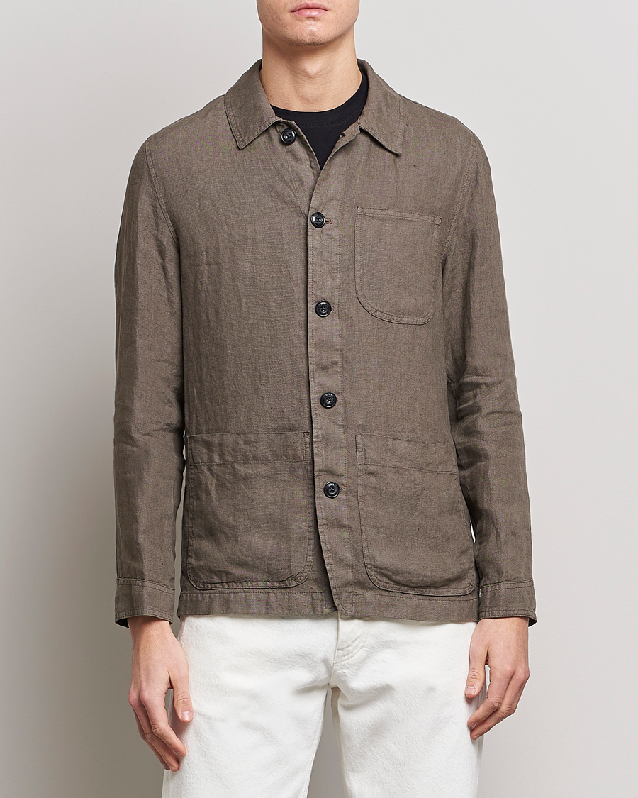 Mies | Paitatakit | Altea | Linen Shirt Jacket Olive