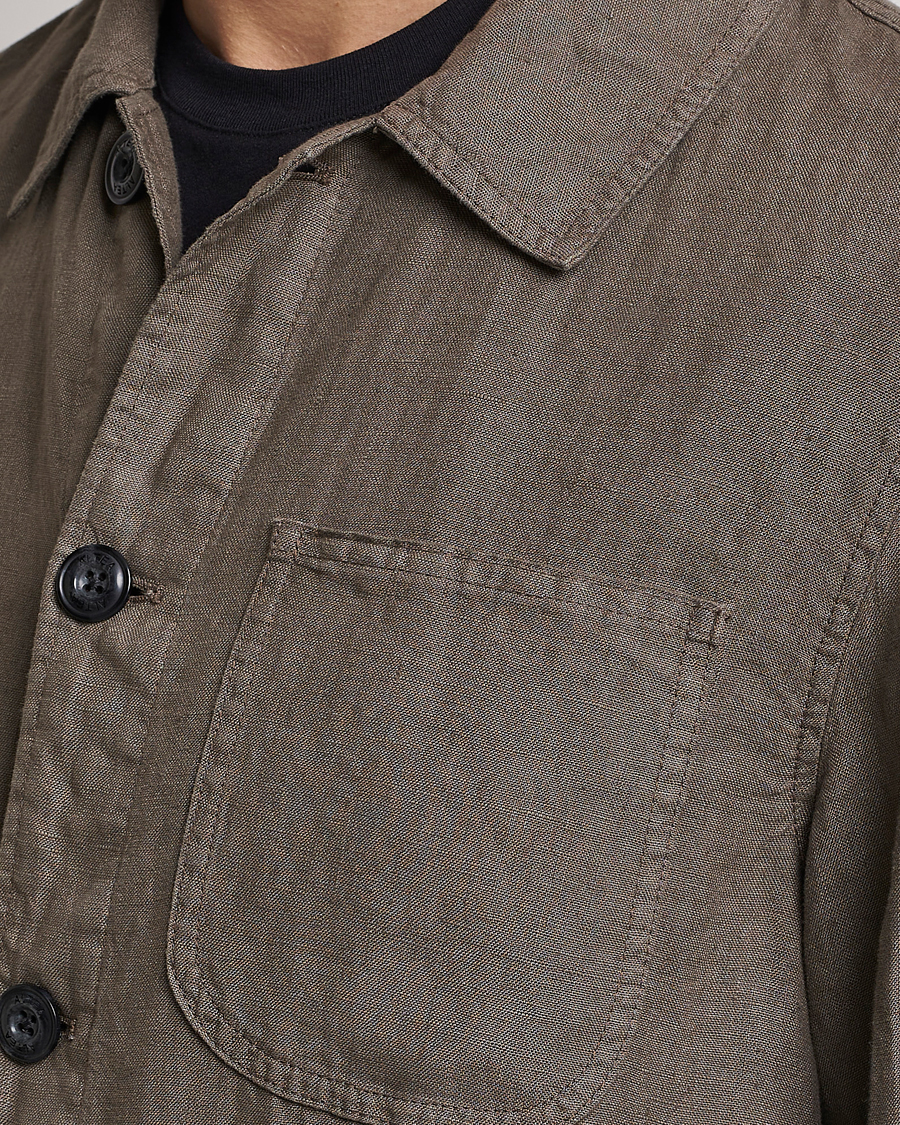 Mies | Kauluspaidat | Altea | Linen Shirt Jacket Olive