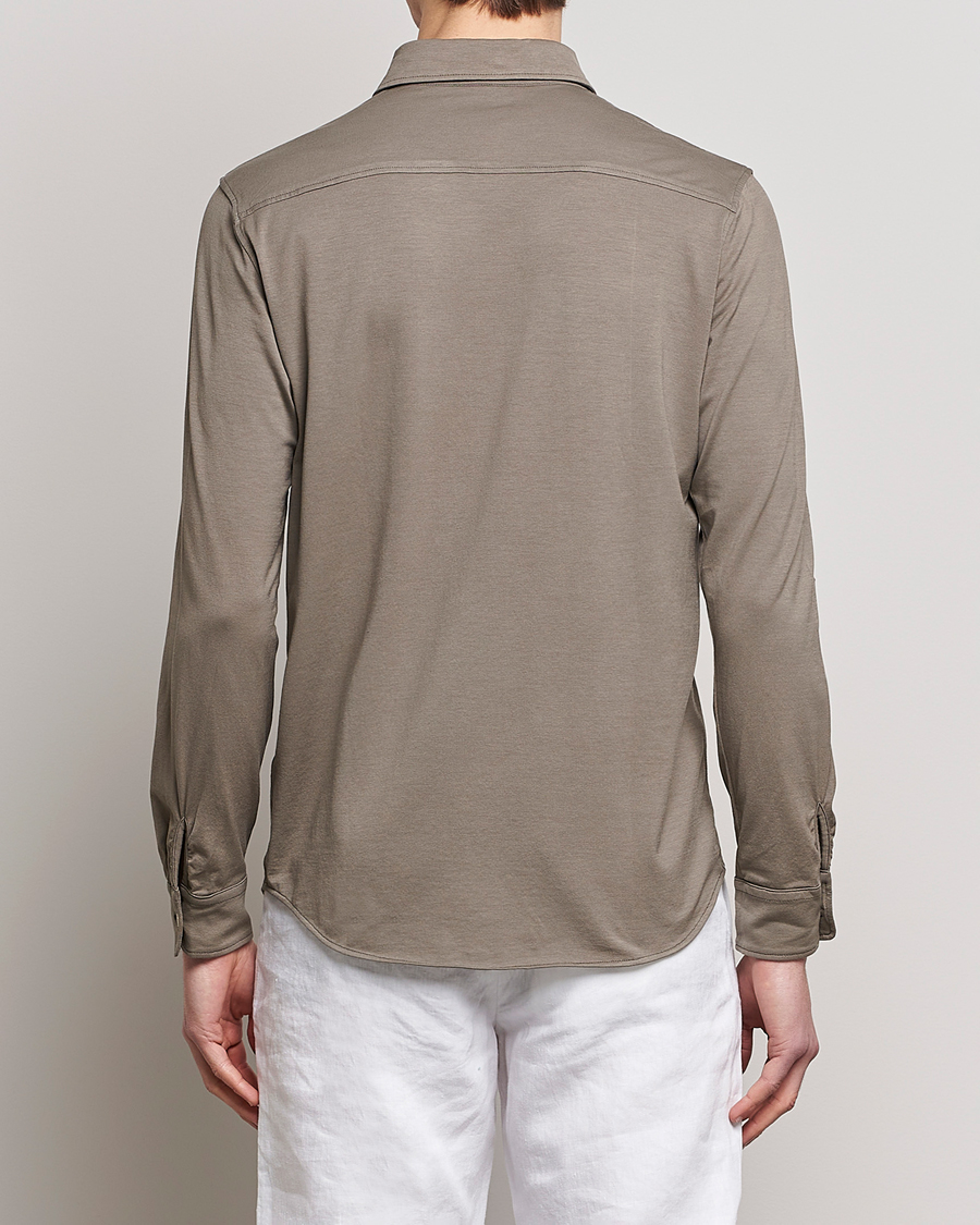 Mies | Kauluspaidat | Altea | Jersey Stretch Shirt Taupe