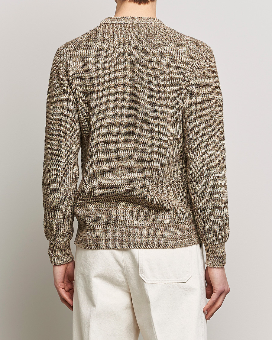 Mies | Puserot | Altea | Rib Cotton Sweater Brown Melange