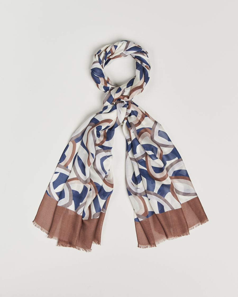Mies | Altea Printed Scarf Navy/Brown | Altea | Printed Scarf Navy/Brown