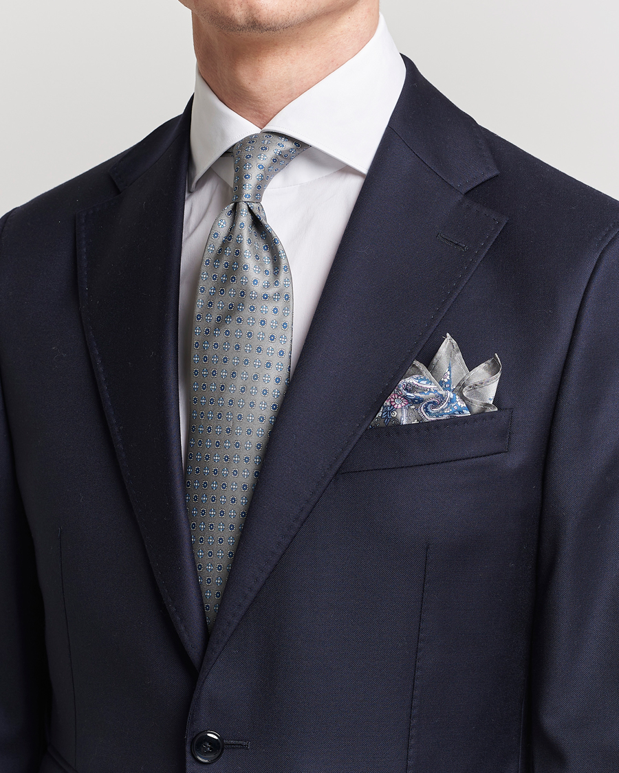 Mies | Smart Casual | Amanda Christensen | Box Set Silk Twill 8cm Tie With Pocket Square Grey