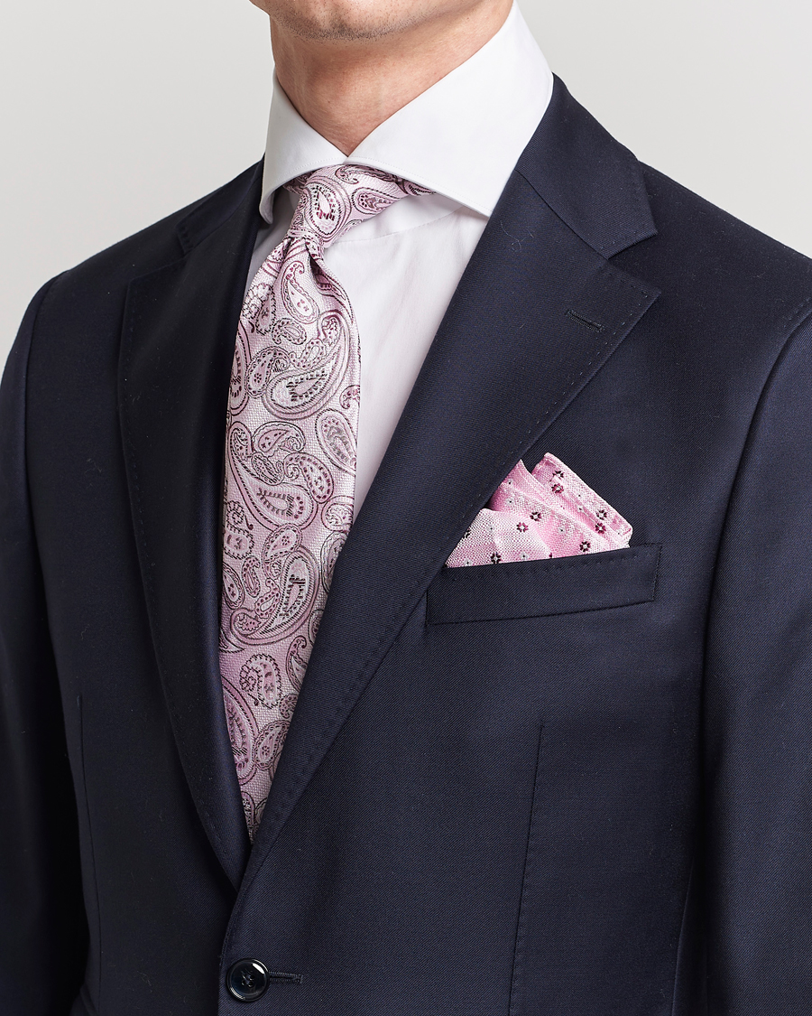 Mies | Smart Casual | Amanda Christensen | Box Set Silk 8cm Tie With Pocket Square Pink