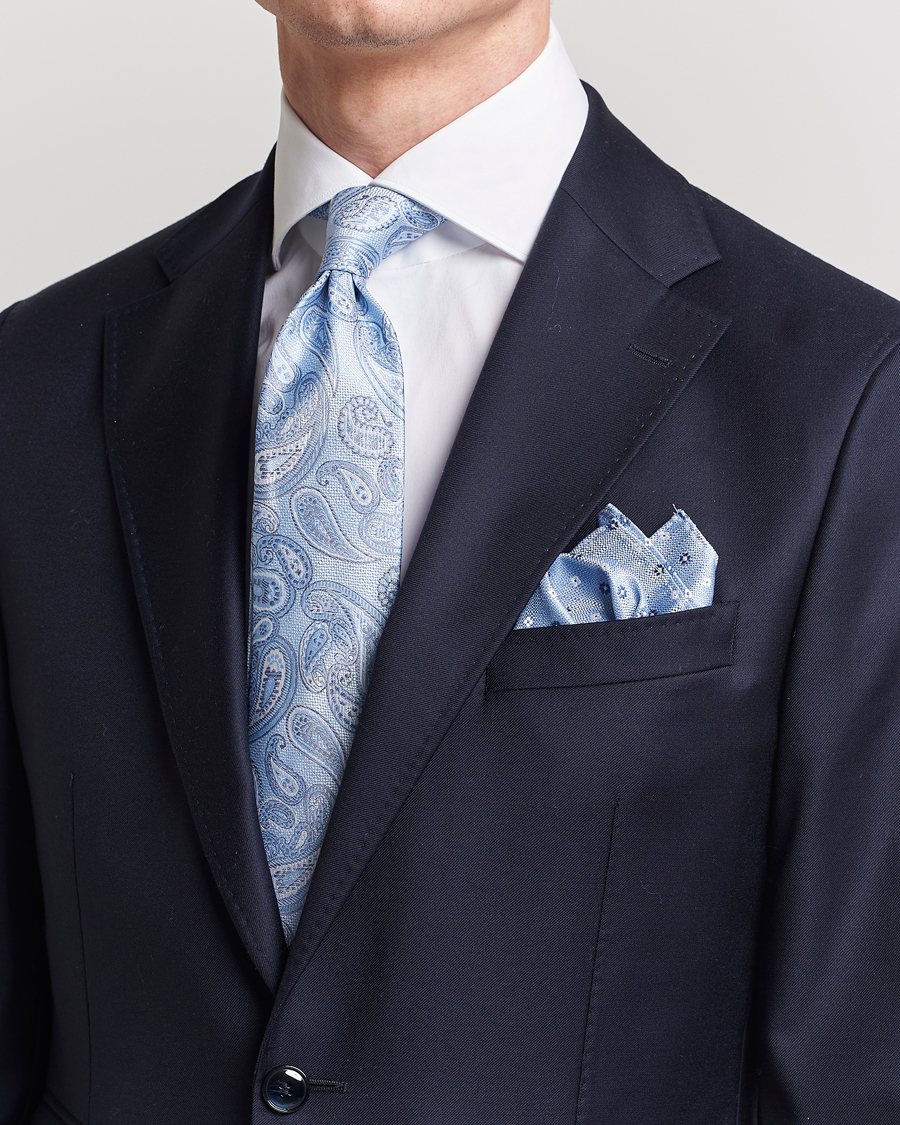 Mies | Tumma puku | Amanda Christensen | Box Set Silk 8cm Tie With Pocket Square Blue