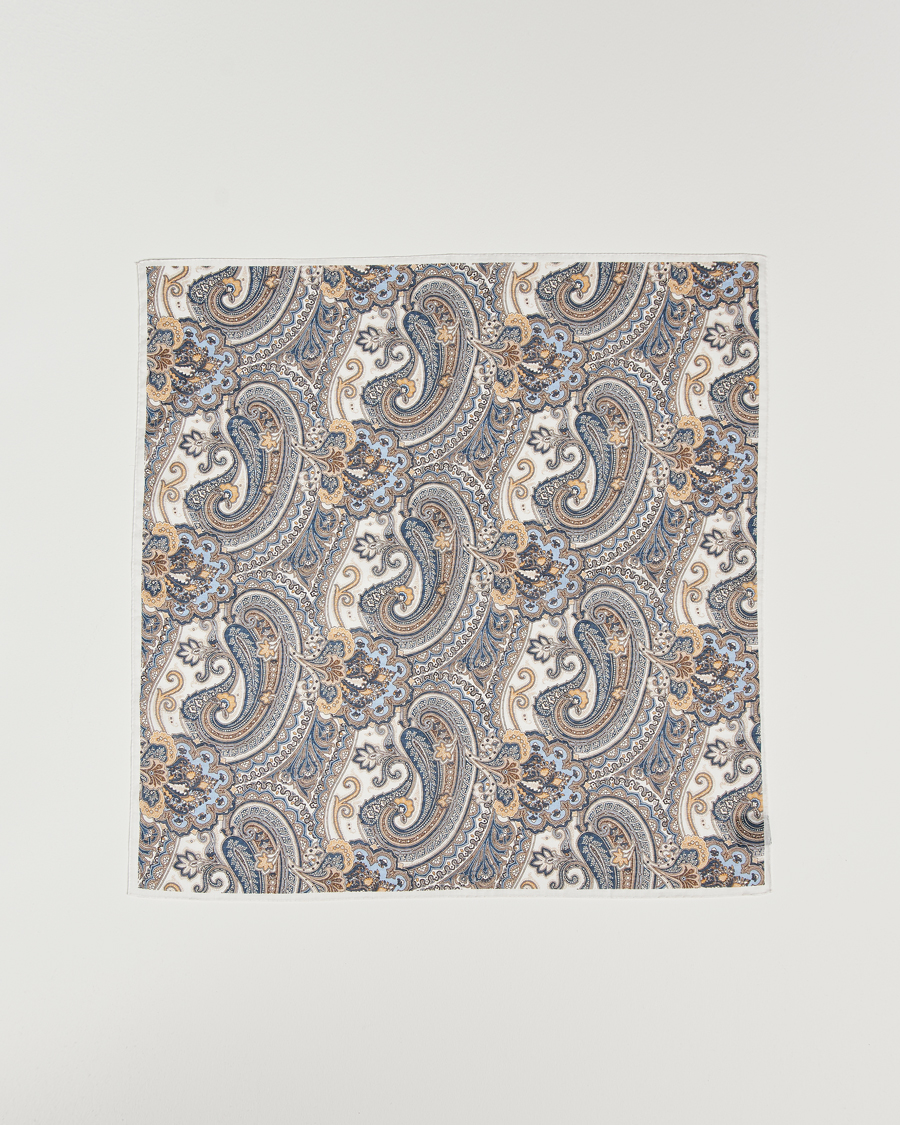 Mies | Amanda Christensen Cotton Voilé Printed Large Paisley Bandana White | Amanda Christensen | Cotton Voilé Printed Large Paisley Bandana White