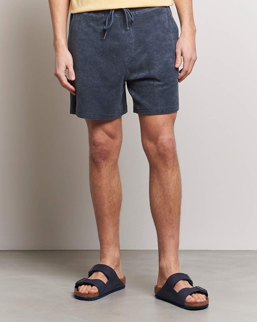 Mies | Terry | Bread & Boxers | Terry Drawstring Shorts Smoky Blue