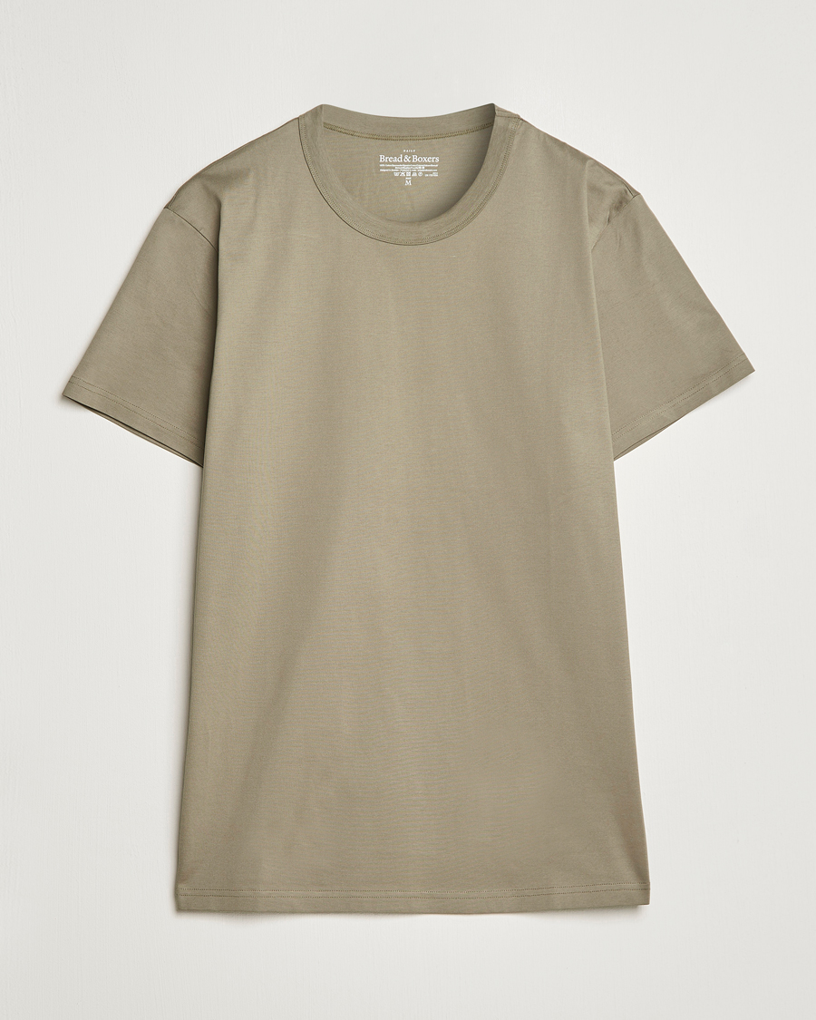 Mies | T-paidat | Bread & Boxers | Heavy Pima Cotton Crew Neck T-Shirt Sage Green