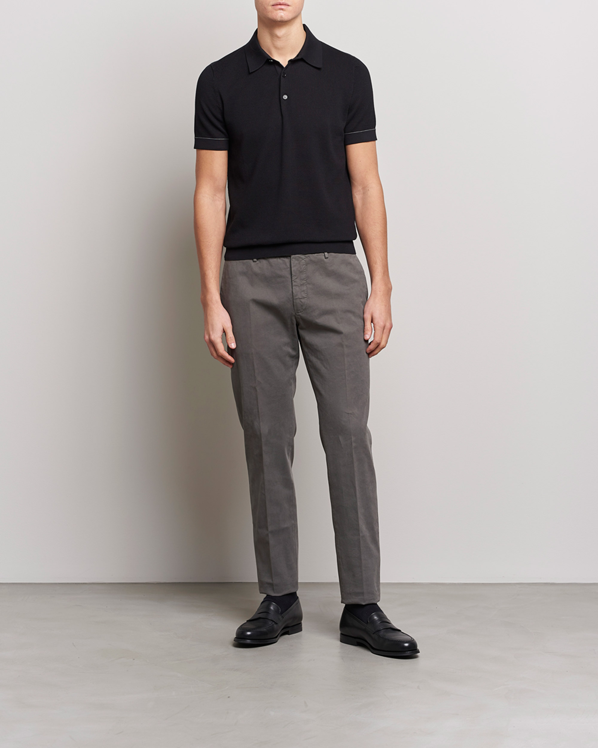 Mies | Puserot | Brioni | Sea Island Knit Polo Black