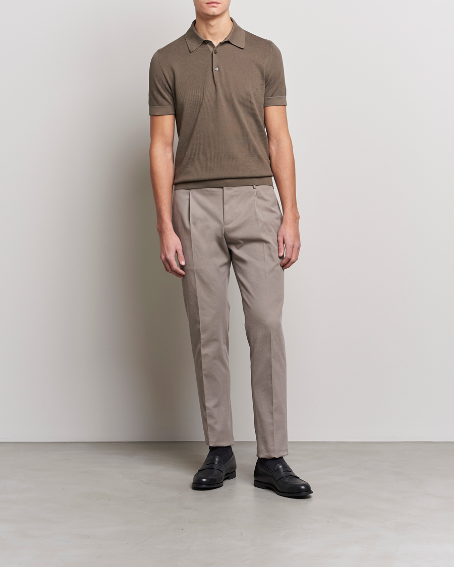 Mies | Puserot | Brioni | Sea Island Knit Polo Olive