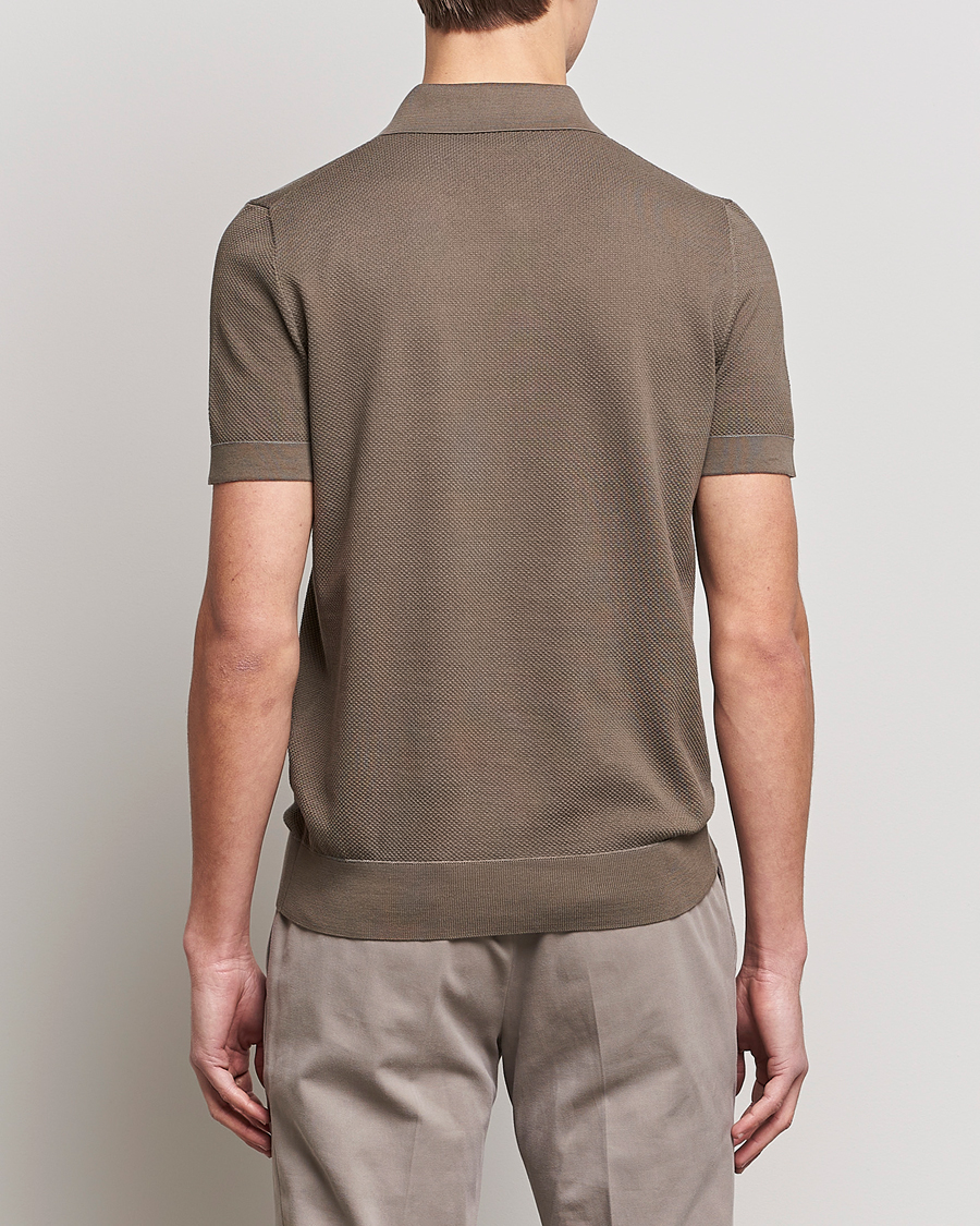 Mies | Puserot | Brioni | Sea Island Knit Polo Olive
