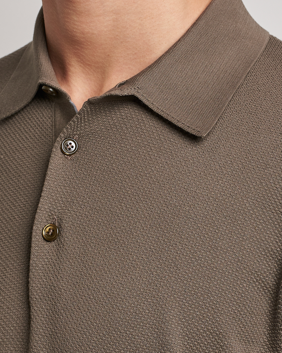 Mies | Puserot | Brioni | Sea Island Knit Polo Olive