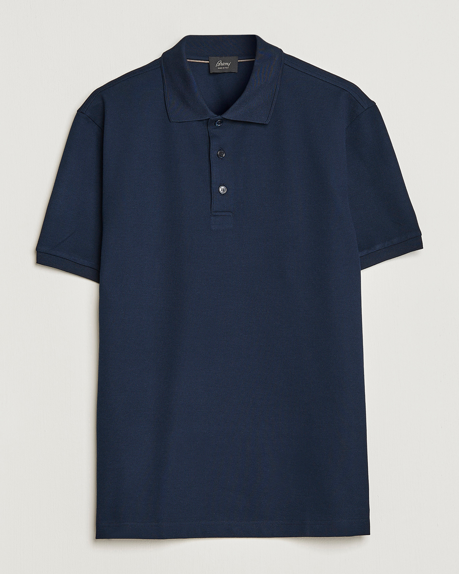 Mies | Pikeet | Brioni | Mercerized Cotton Piquet Navy