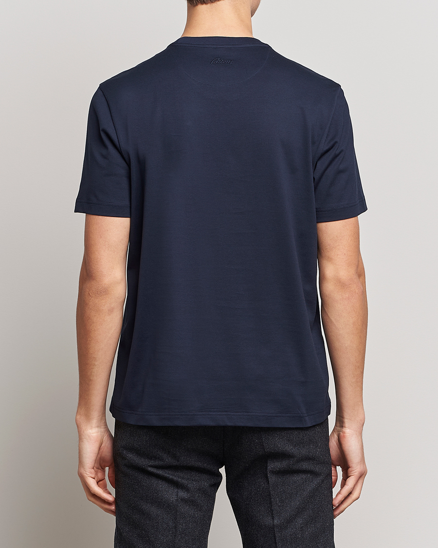 Mies | T-paidat | Brioni | Short Sleeve Cotton T-Shirt Navy