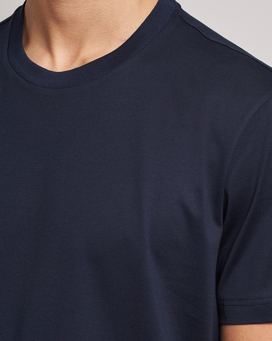 Mies | T-paidat | Brioni | Short Sleeve Cotton T-Shirt Navy