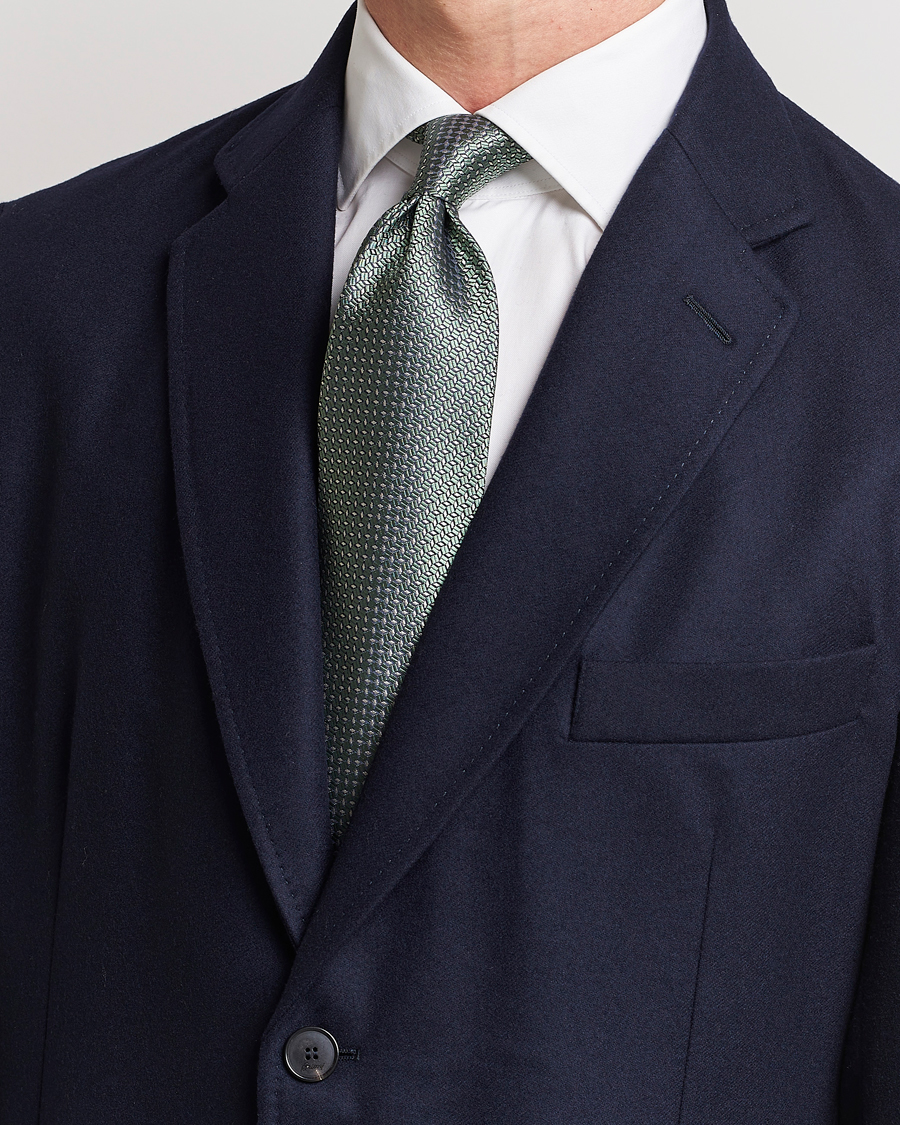 Mies | Solmiot | Brioni | Microstructure Silk Tie Light Green