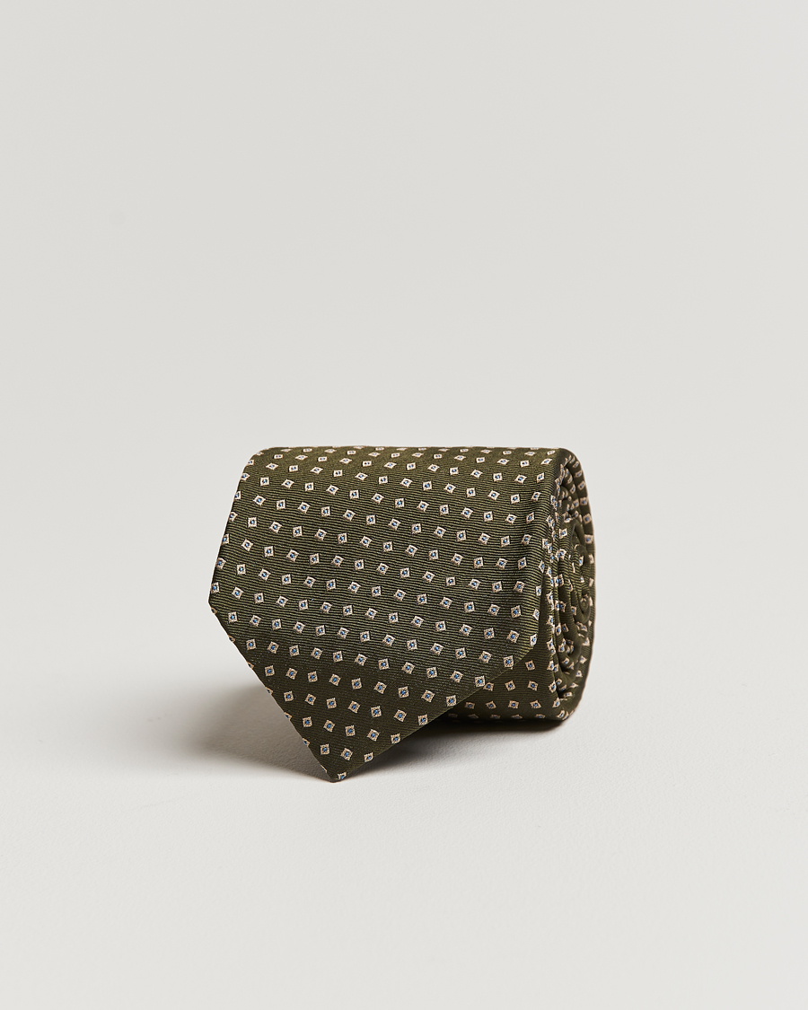 Mies | Brioni Printed Silk Tie Green | Brioni | Printed Silk Tie Green