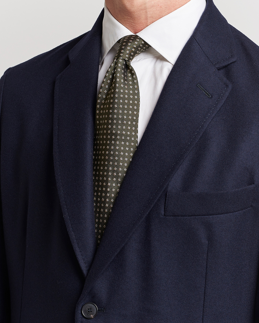 Mies |  | Brioni | Printed Silk Tie Green