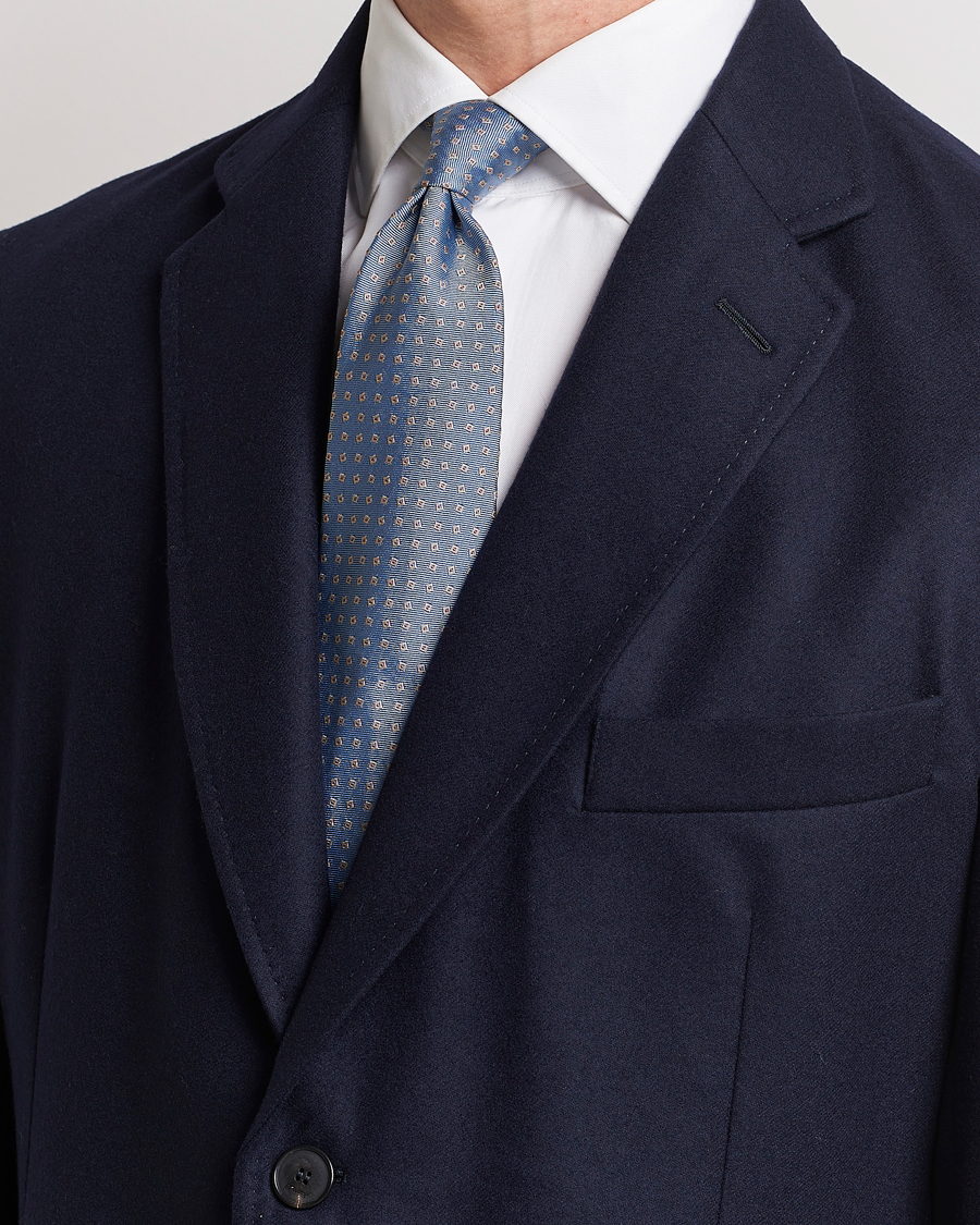 Mies |  | Brioni | Printed Silk Tie Light Blue