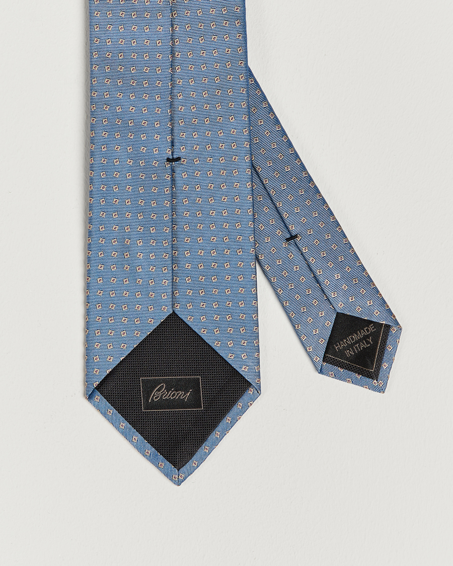 Mies | Brioni Printed Silk Tie Light Blue | Brioni | Printed Silk Tie Light Blue