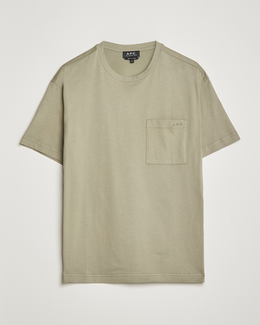 Mies | T-paidat | A.P.C. | Short Sleeve Pocket T-Shirt Light Olive