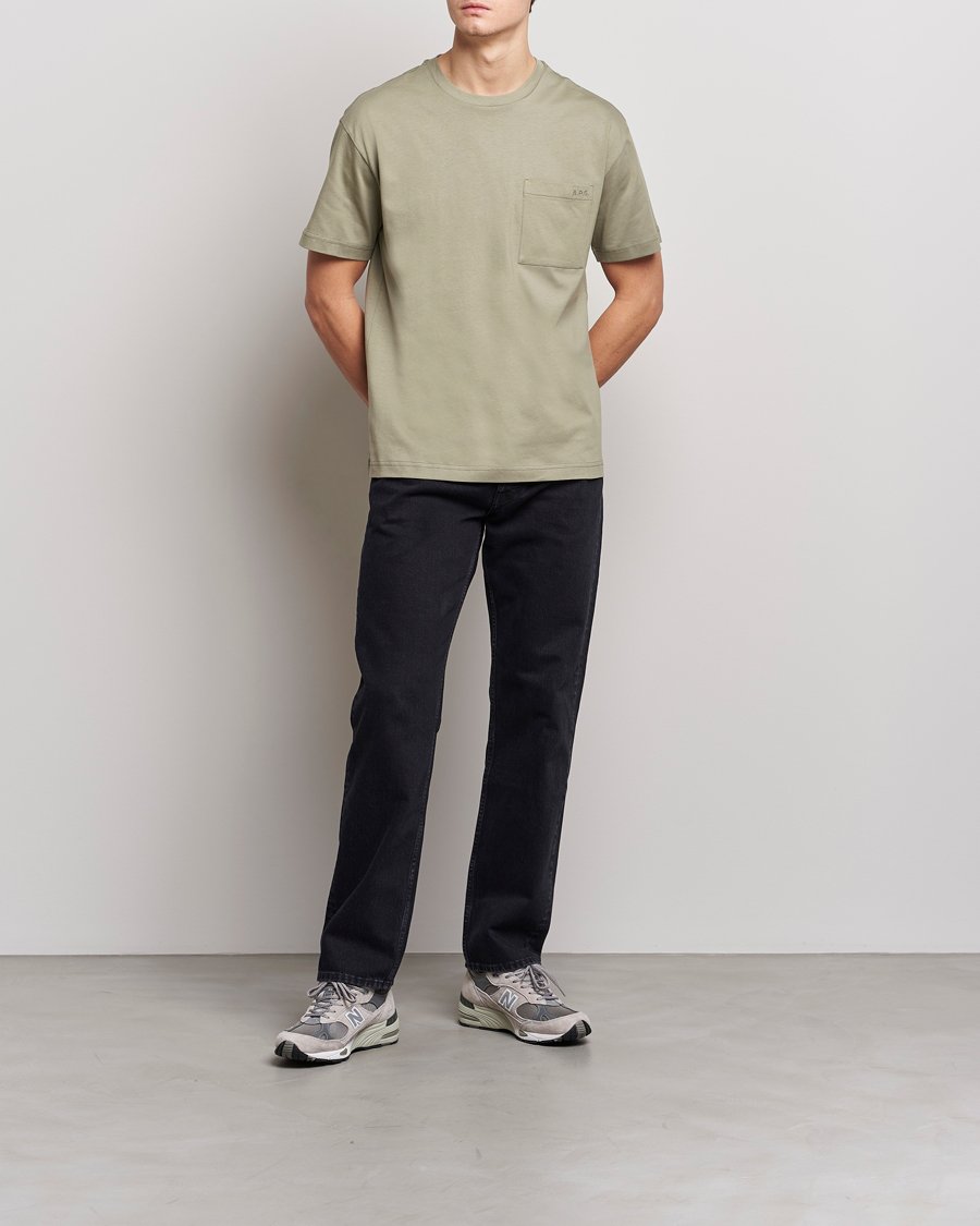 Mies | T-paidat | A.P.C. | Short Sleeve Pocket T-Shirt Light Olive