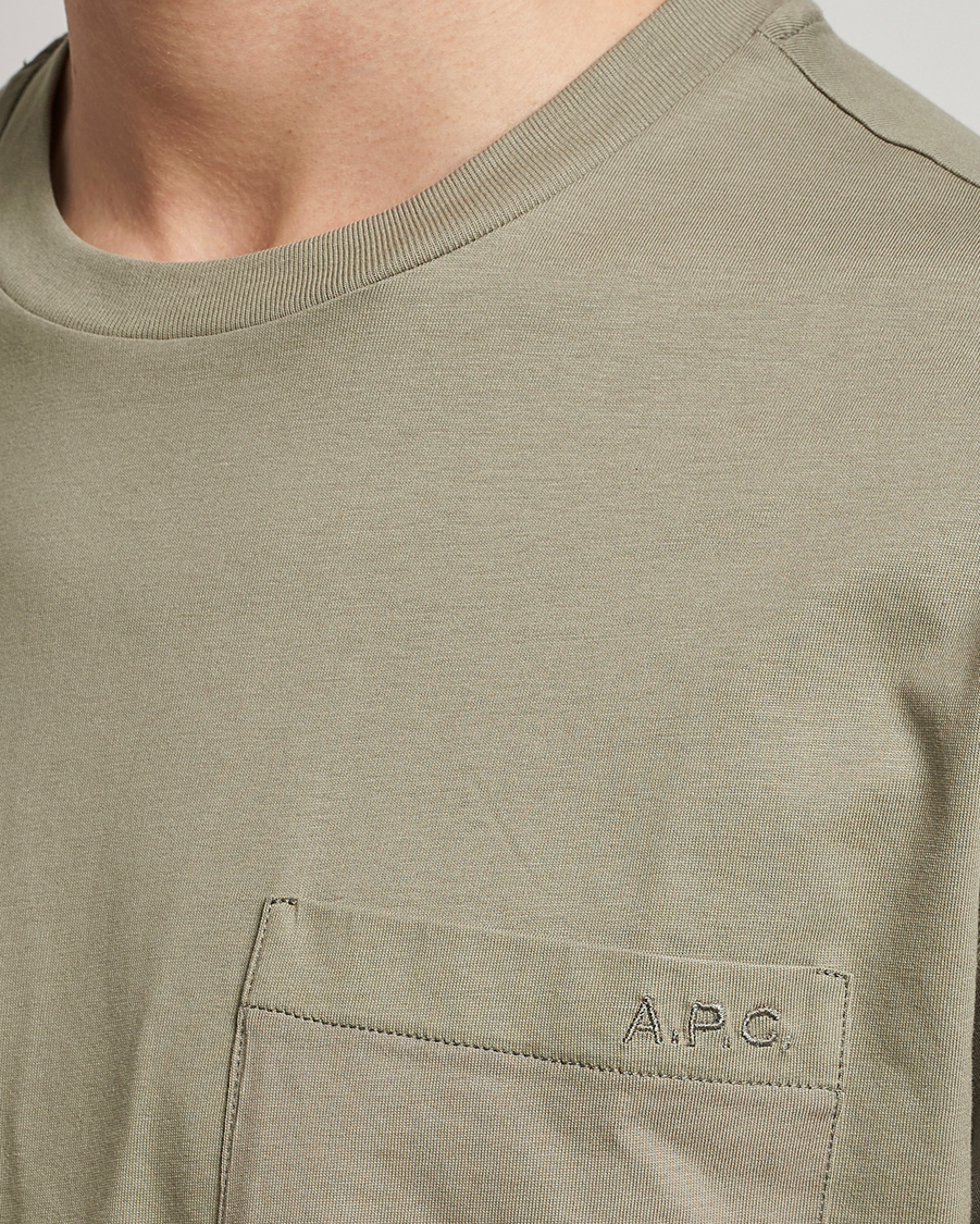 Mies | T-paidat | A.P.C. | Short Sleeve Pocket T-Shirt Light Olive