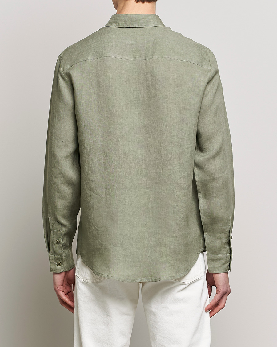 Mies | Kauluspaidat | A.P.C. | Cassel Linen Shirt Light Olive