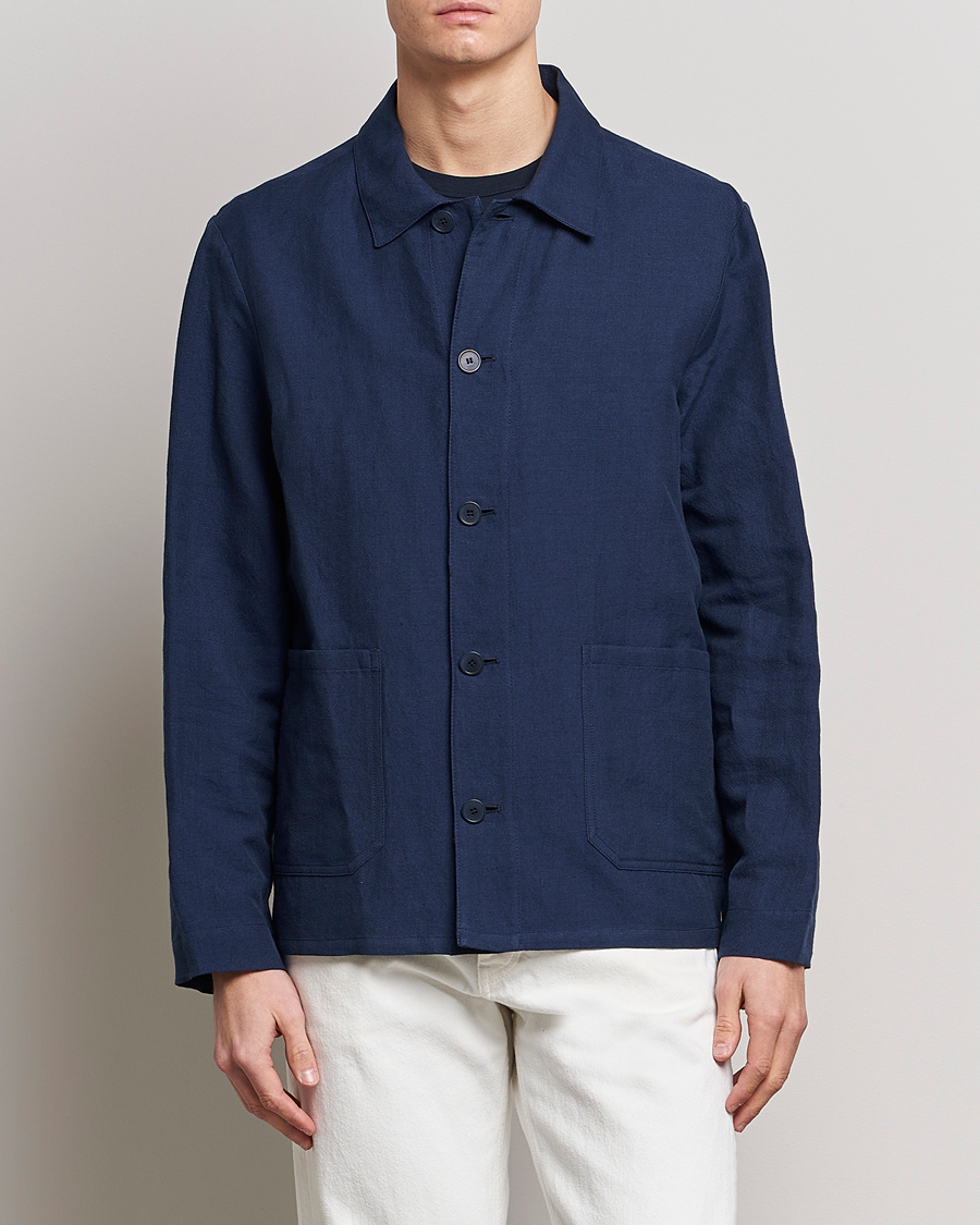 Mies | Takit | A.P.C. | Kerlouan Linen Chore Jacket Navy