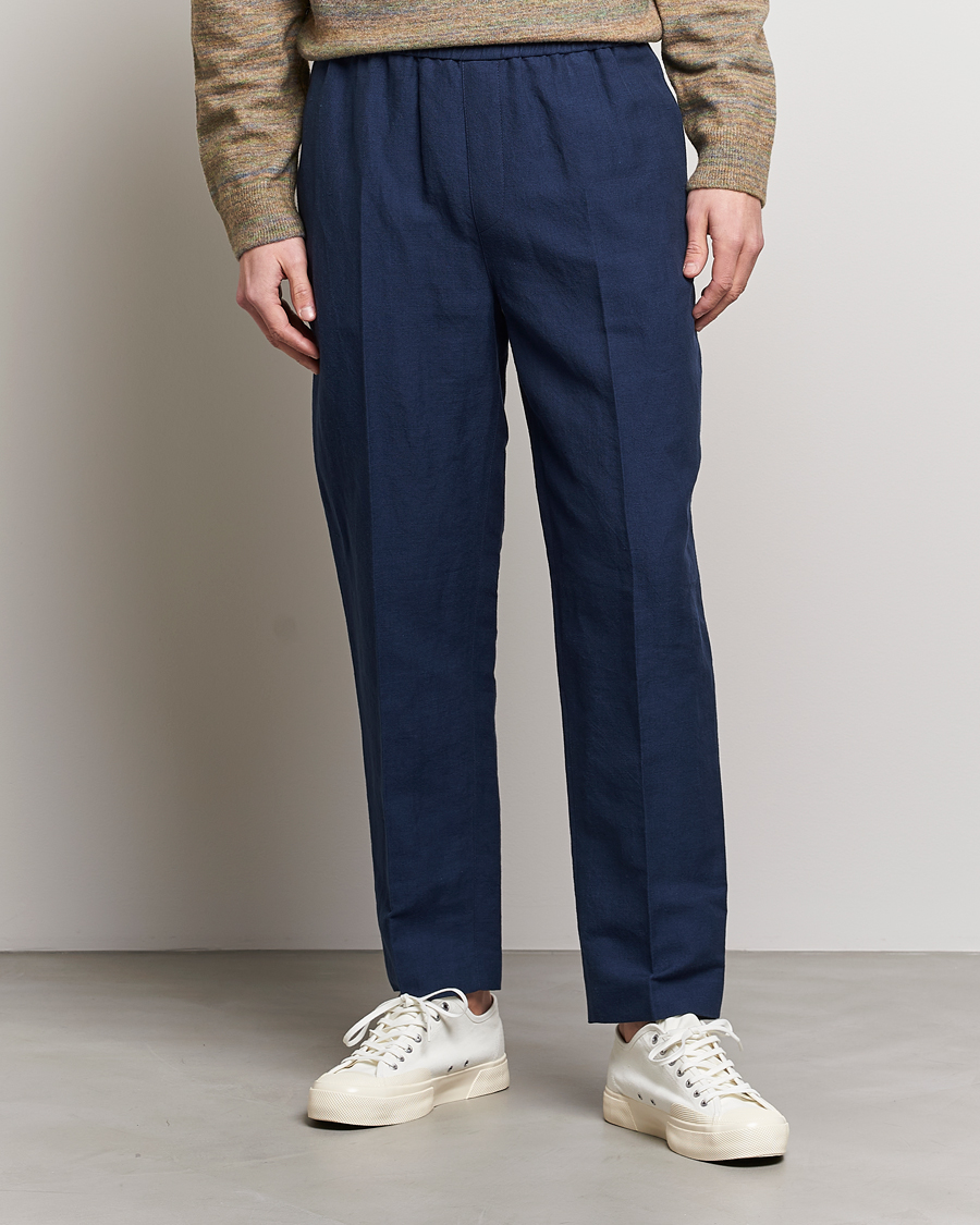 Mies | Pellavahousut | A.P.C. | Linen Trousers Navy