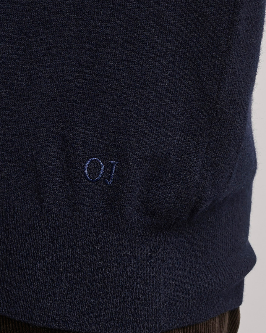 Mies | Puserot | Oscar Jacobson | Gustaf Lambswool Raglan Crew Neck Navy