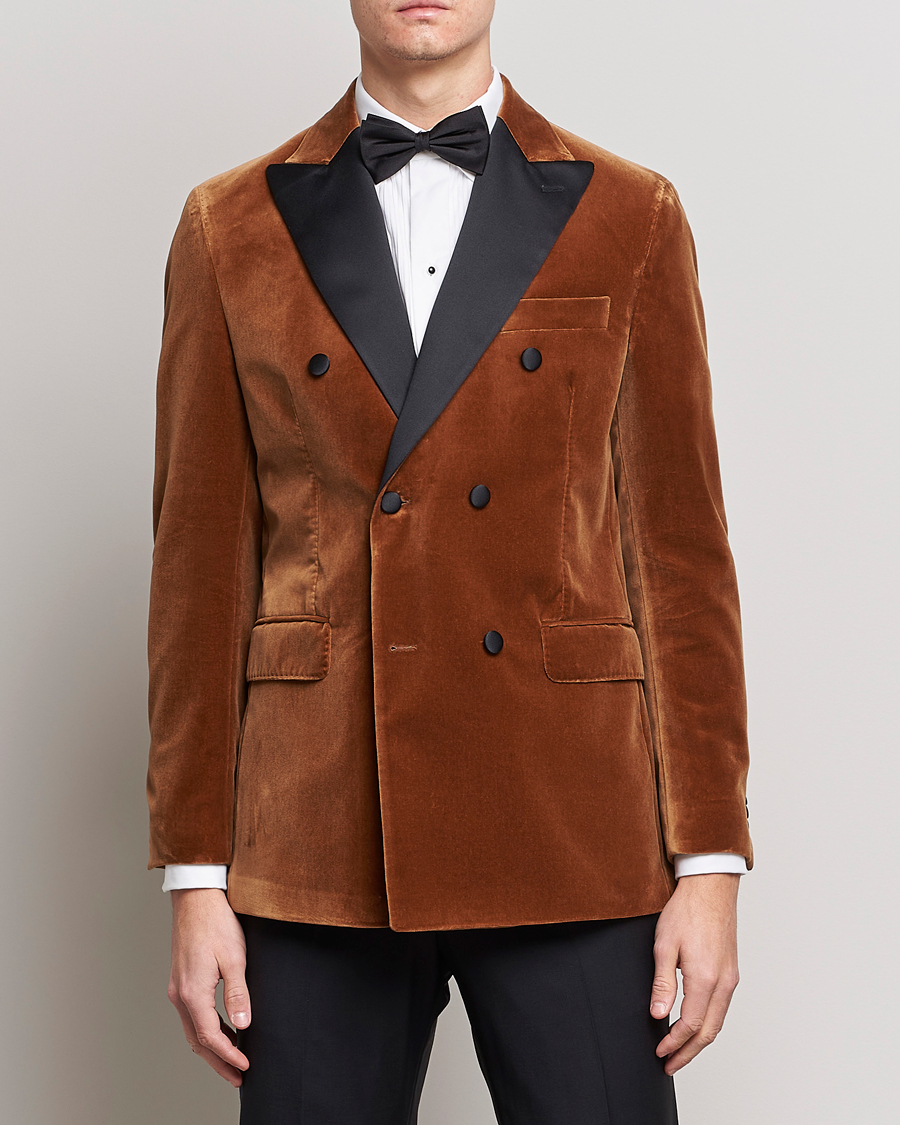 Mies | Pikkutakit | Oscar Jacobson | Farris Tuxedo Velvet DB Blazer Brown