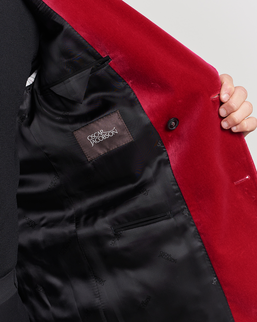 Mies | Pikkutakit | Oscar Jacobson | Farris Double Breasted Velvet Blazer Pink Berries