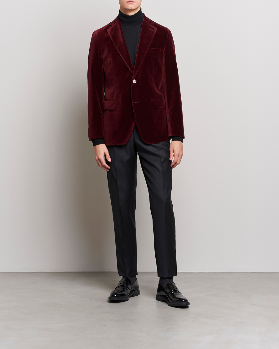 Mies | Pikkutakit | Oscar Jacobson | Fogerty Velvet Blazer Wine