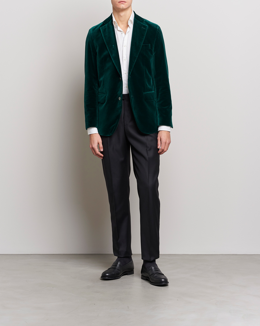 Mies | Pikkutakit | Oscar Jacobson | Fogerty Velvet Blazer Green