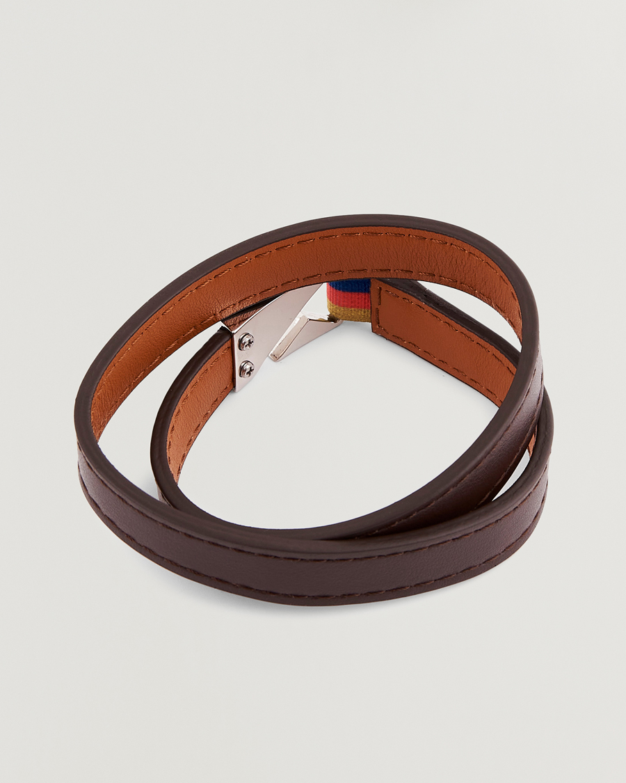 Mies | Paul Smith Leather Hook Wrap Bracelet Brown | Paul Smith | Leather Hook Wrap Bracelet Brown
