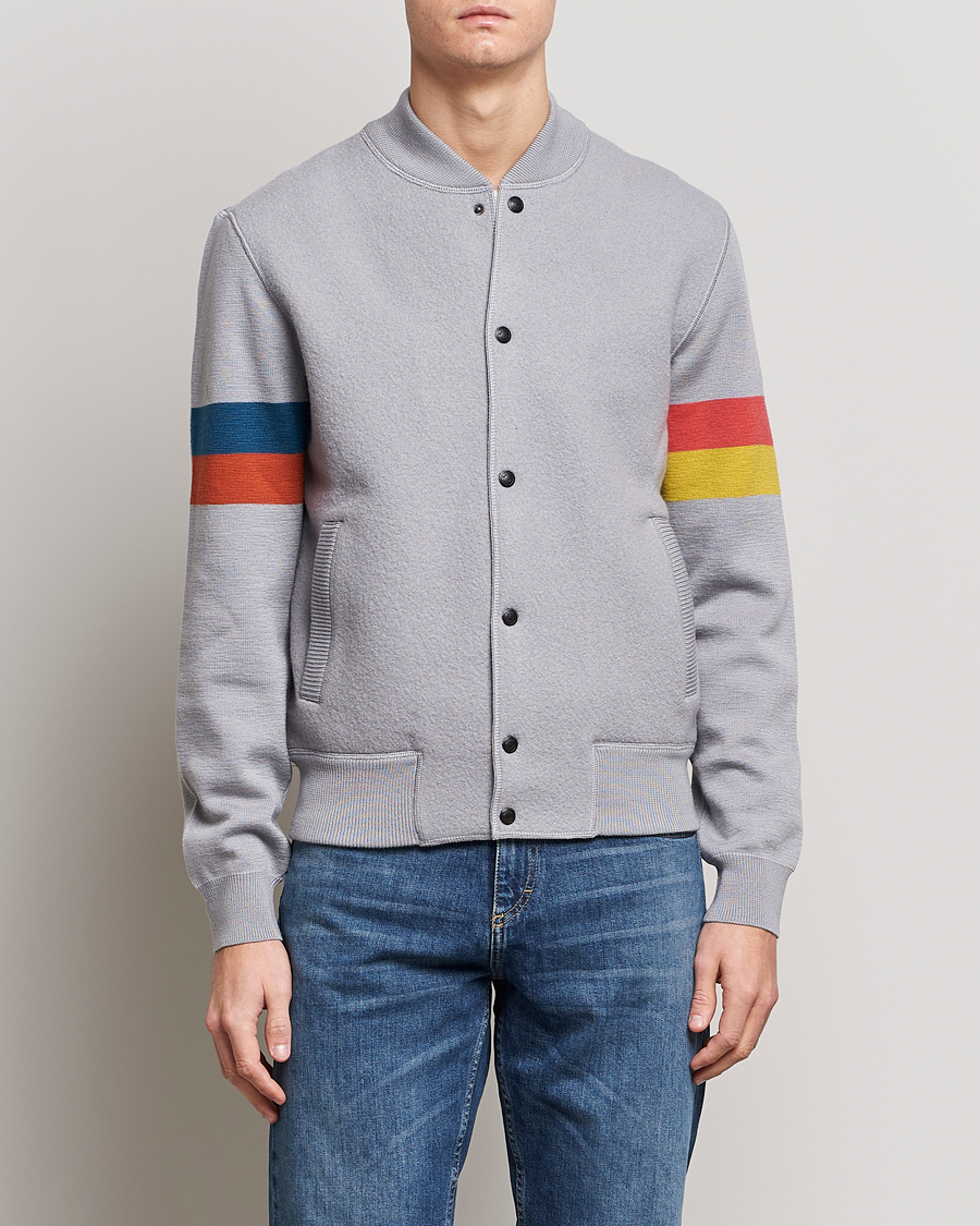 Mies | Paul Smith | Paul Smith | Knitted Boiled Wool Bomber Jacket Grey