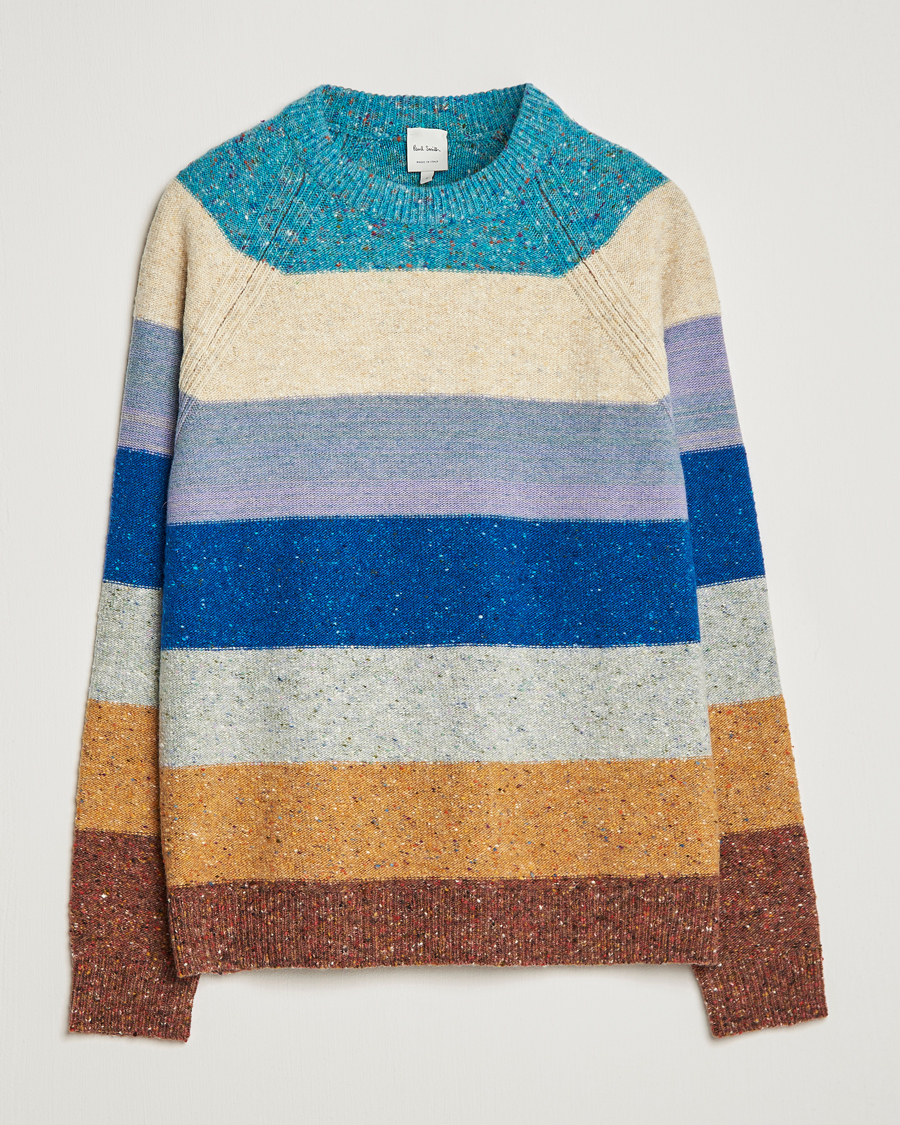 Mies | Puserot | Paul Smith | Heavy Knitted Stripe Sweater Blue