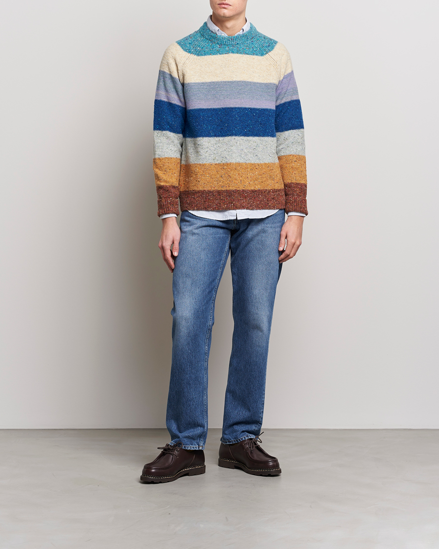 Mies | Puserot | Paul Smith | Heavy Knitted Stripe Sweater Blue